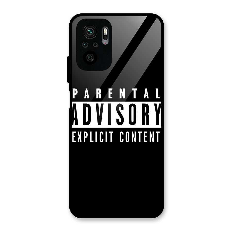 Parental Advisory Label Glass Back Case for Redmi Note 10