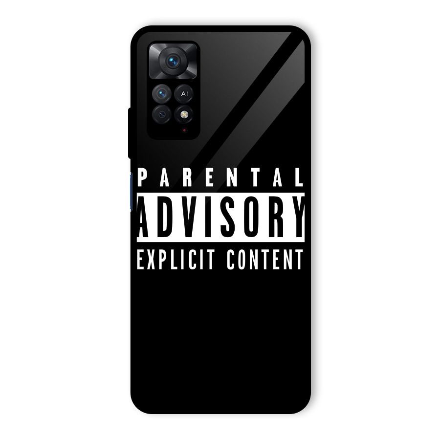 Parental Advisory Label Glass Back Case for Redmi Note 11 Pro Plus 5G