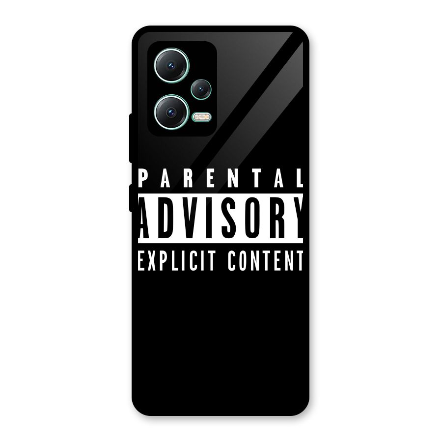 Parental Advisory Label Glass Back Case for Redmi Note 12 5G