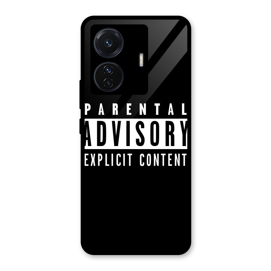 Parental Advisory Label Glass Back Case for Vivo T1 Pro