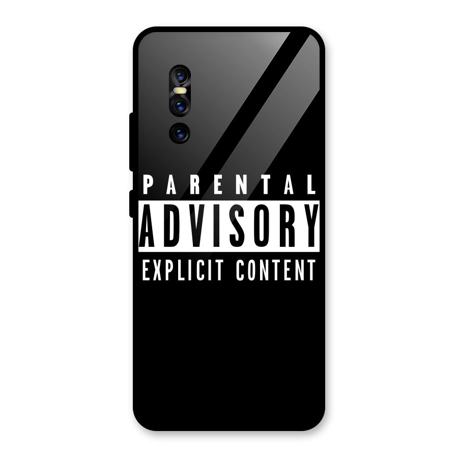 Parental Advisory Label Glass Back Case for Vivo V15 Pro