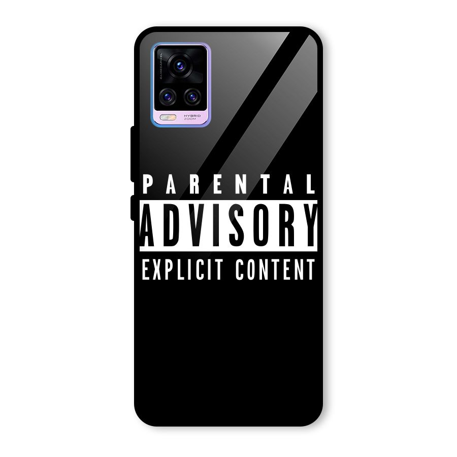 Parental Advisory Label Glass Back Case for Vivo V20 Pro