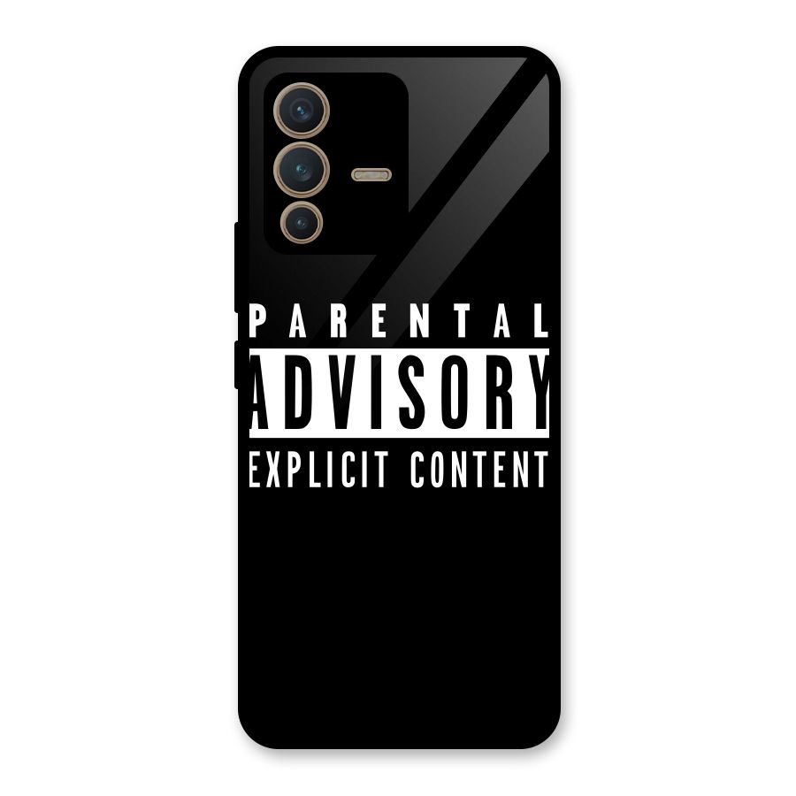 Parental Advisory Label Glass Back Case for Vivo V23 5G