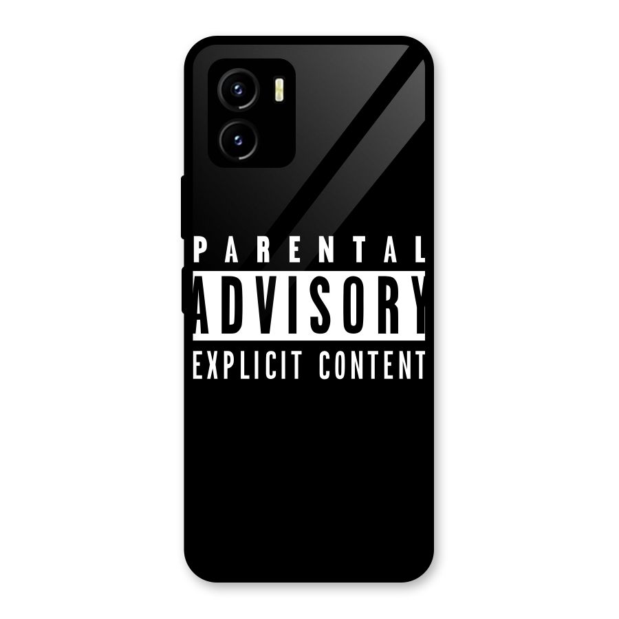 Parental Advisory Label Glass Back Case for Vivo Y15s