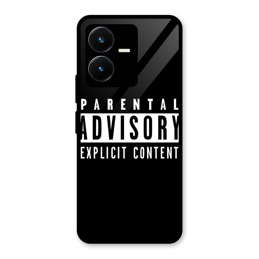 Parental Advisory Label Glass Back Case for Vivo Y22