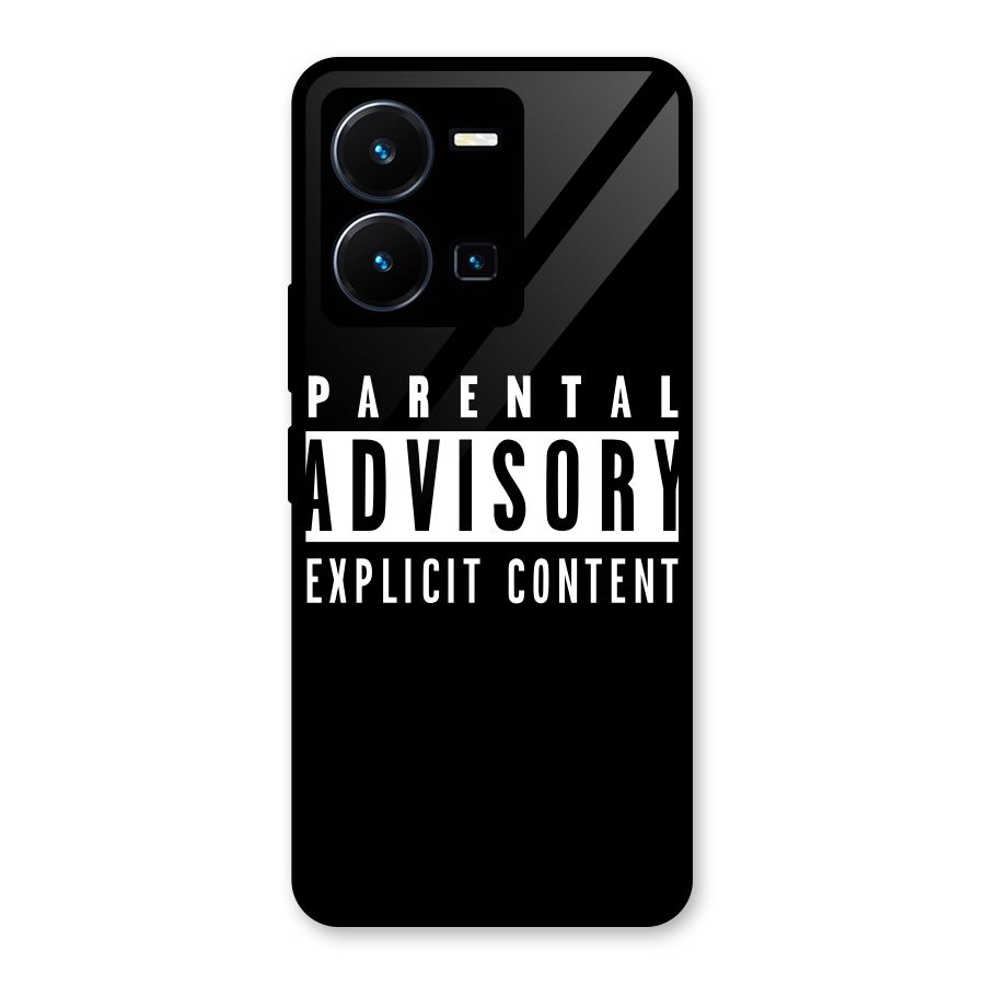 Parental Advisory Label Glass Back Case for Vivo Y35