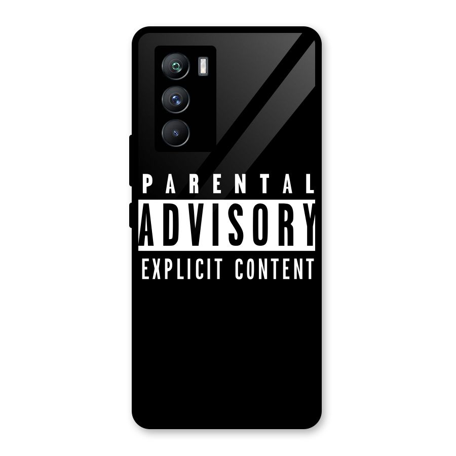 Parental Advisory Label Glass Back Case for Vivo iQOO 9 SE