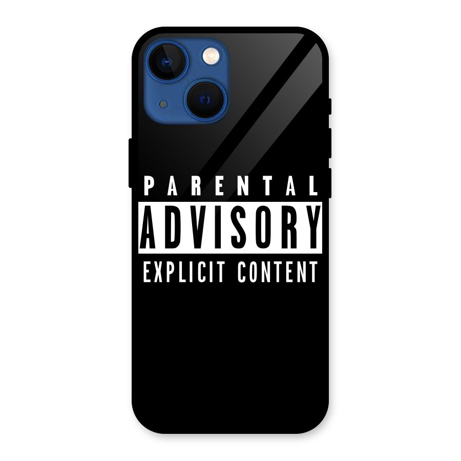 Parental Advisory Label Glass Back Case for iPhone 13 Mini