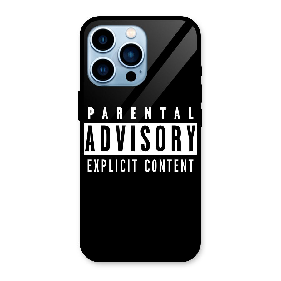 Parental Advisory Label Glass Back Case for iPhone 13 Pro