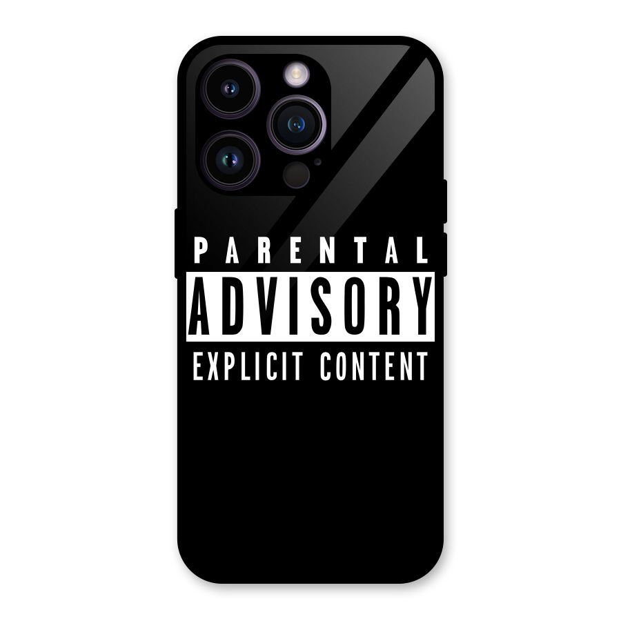 Parental Advisory Label Glass Back Case for iPhone 14 Pro
