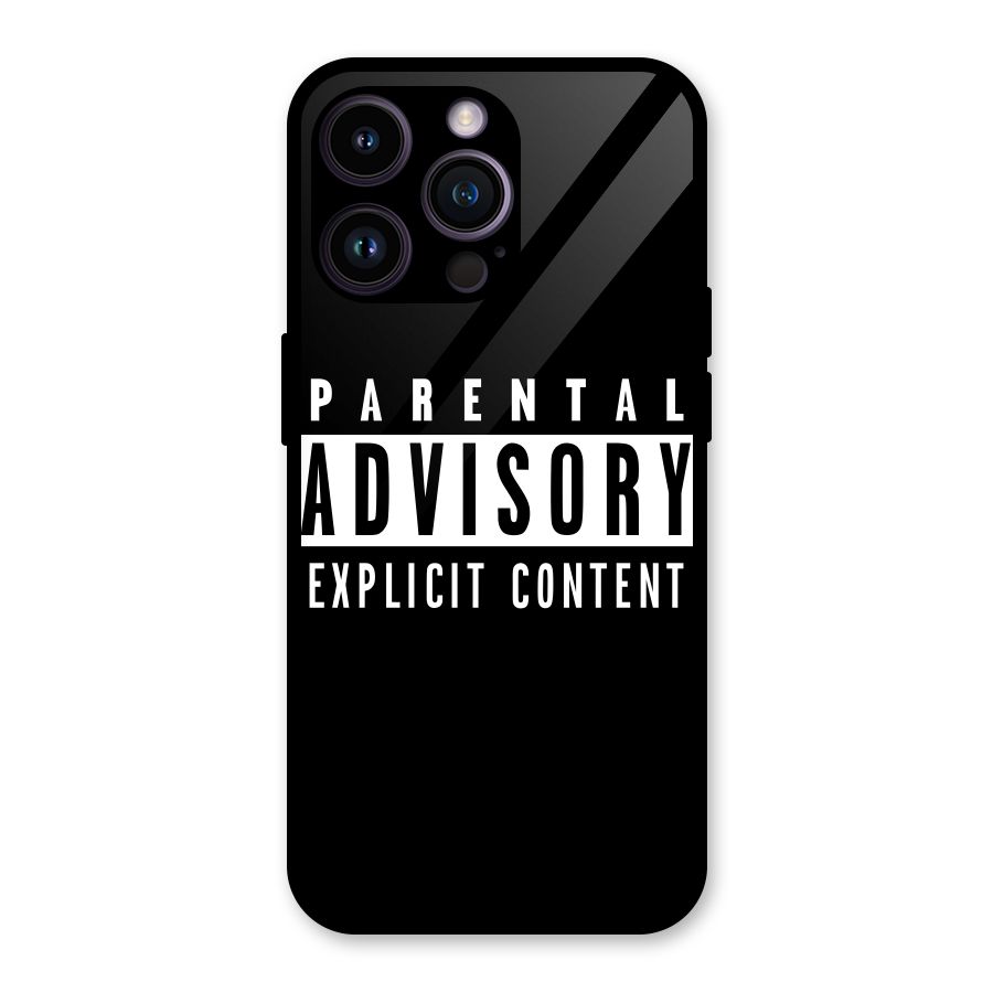 Parental Advisory Label Glass Back Case for iPhone 14 Pro Max
