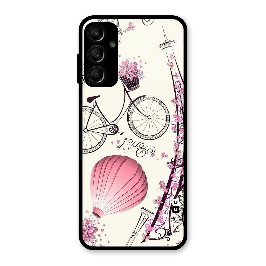 Paris Clipart Glass Back Case for Galaxy A14 5G
