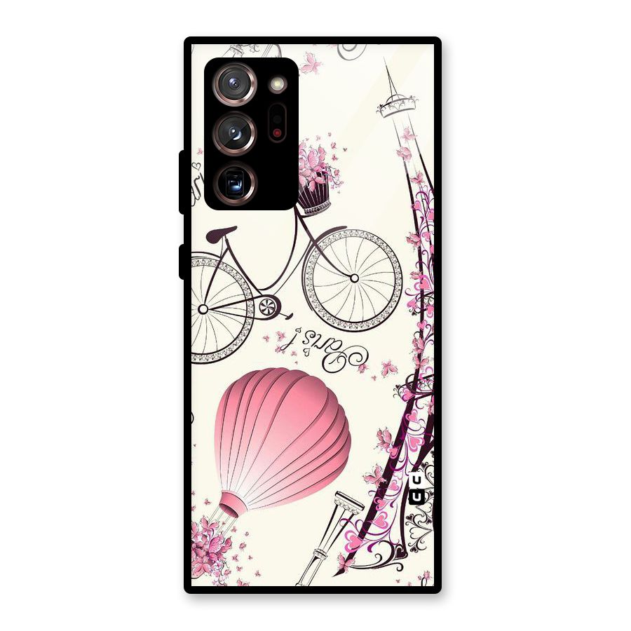 Paris Clipart Glass Back Case for Galaxy Note 20 Ultra 5G