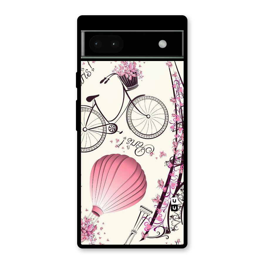 Paris Clipart Glass Back Case for Google Pixel 6a