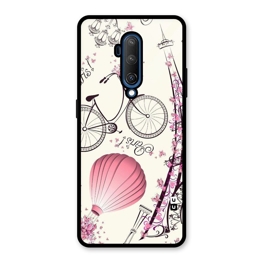 Paris Clipart Glass Back Case for OnePlus 7T Pro