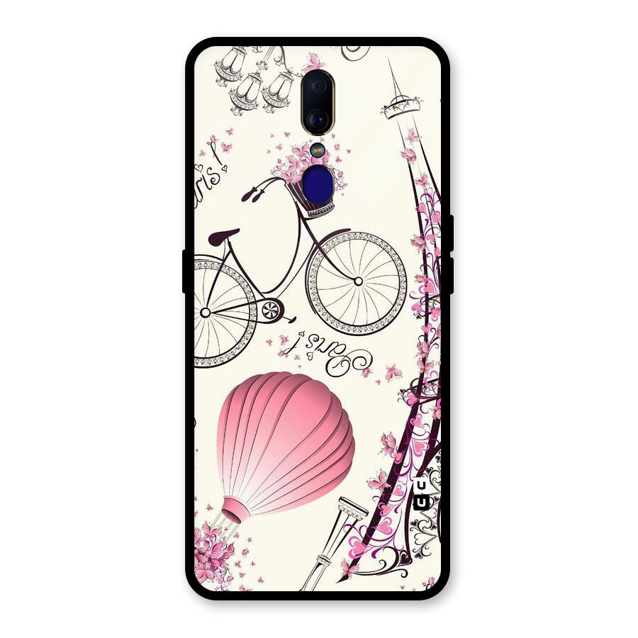 Paris Clipart Glass Back Case for Oppo F11