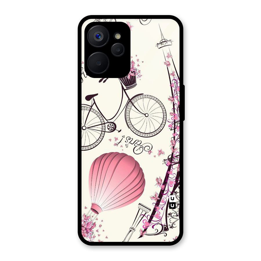 Paris Clipart Glass Back Case for Realme 9i 5G