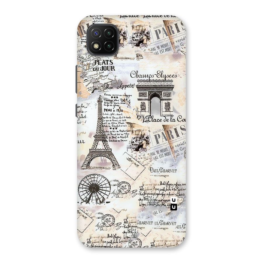 Paris Paper Back Case for Poco C3