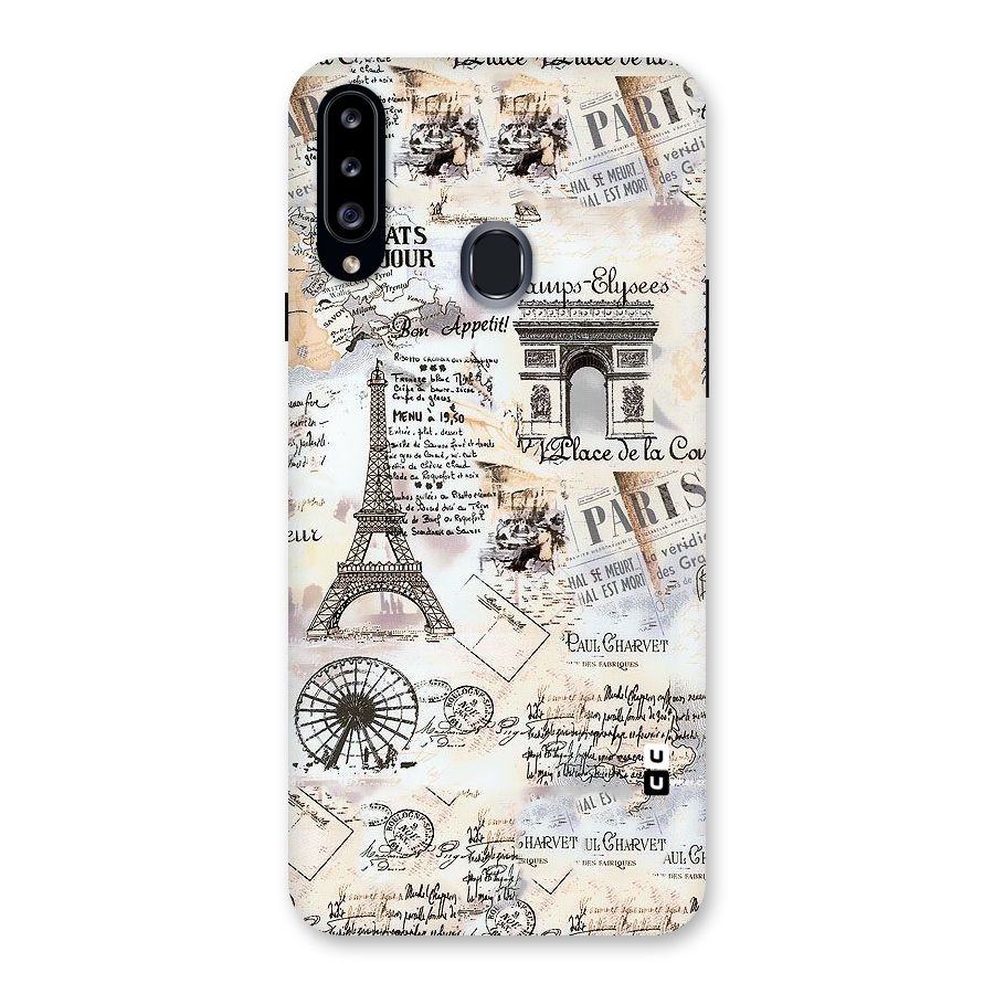 Paris Paper Back Case for Samsung Galaxy A20s