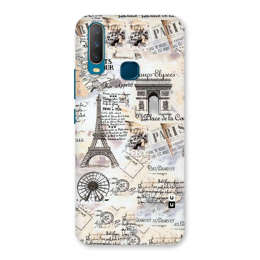 Paris Paper Back Case for Vivo U10