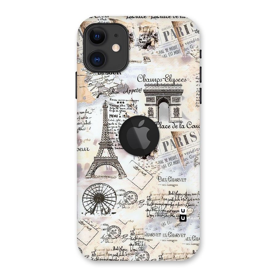 Paris Paper Back Case for iPhone 11 Logo Cut