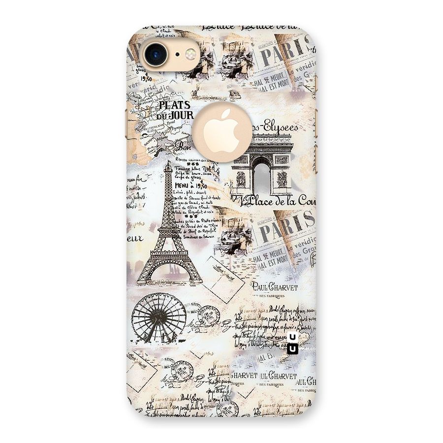 Paris Paper Back Case for iPhone 7 Logo Cut