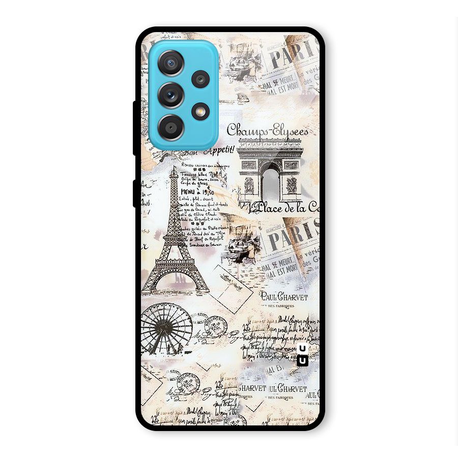 Paris Paper Glass Back Case for Galaxy A52