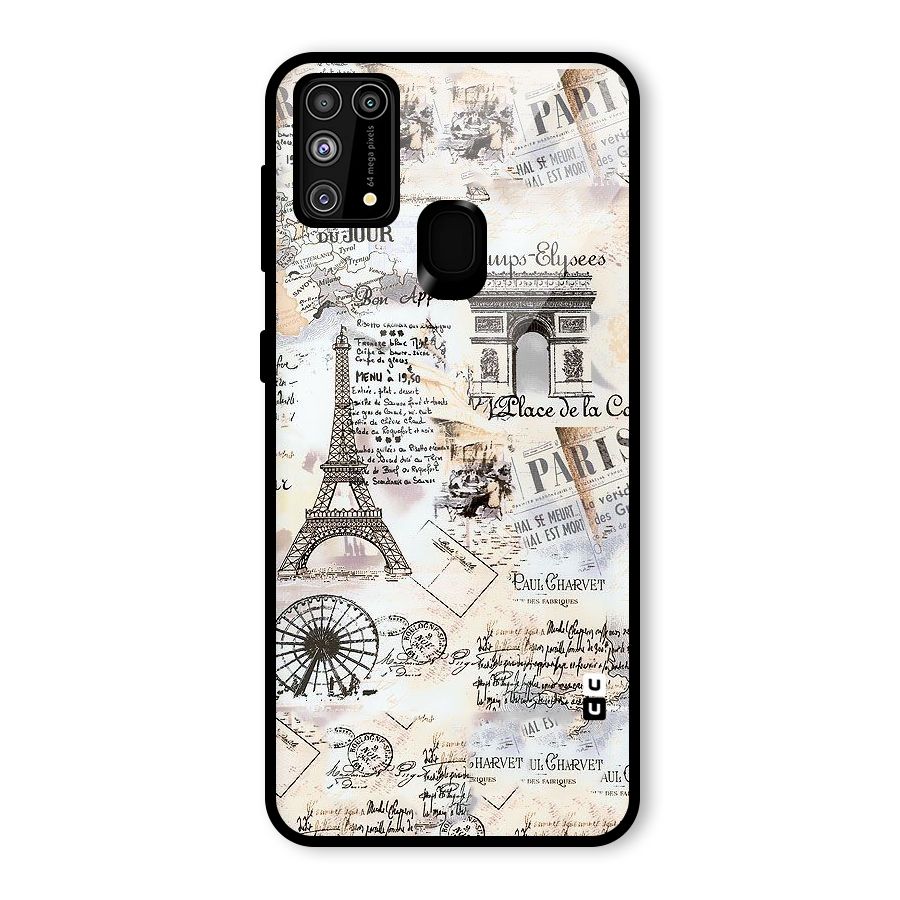 Paris Paper Glass Back Case for Galaxy F41