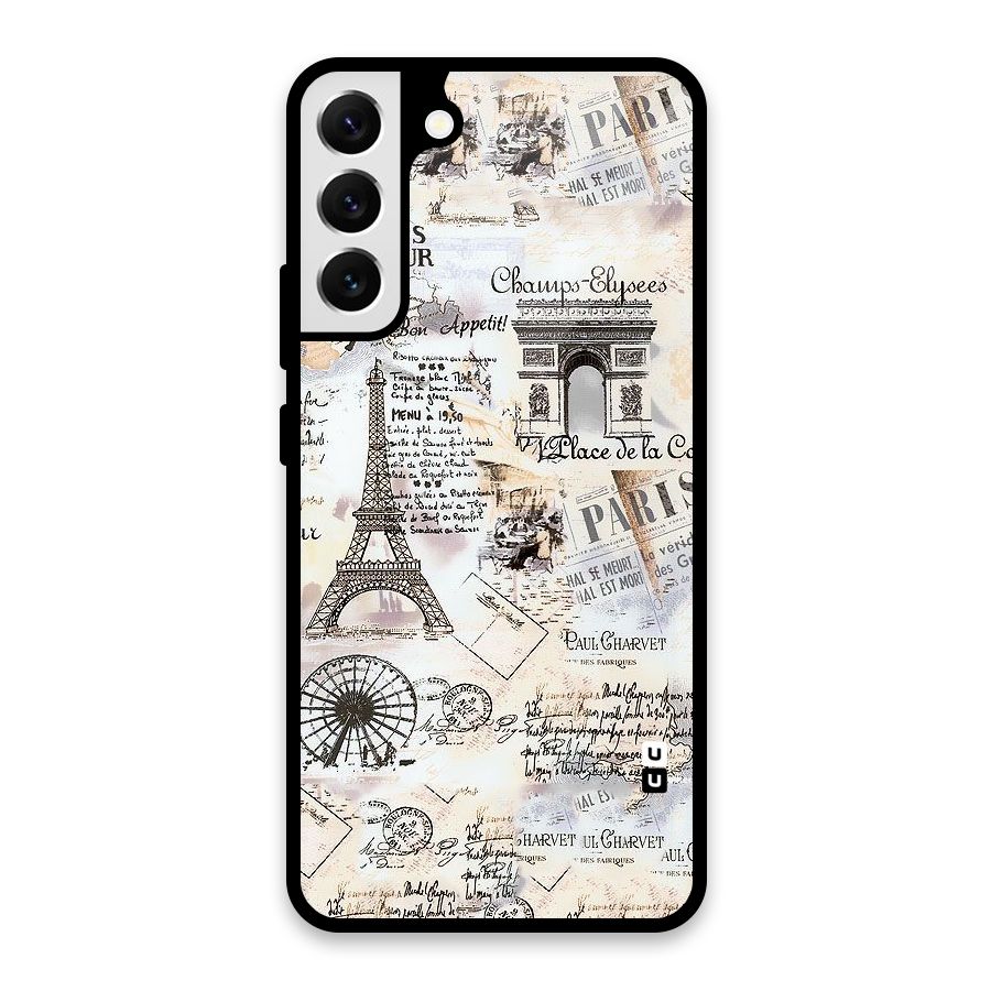 Paris Paper Glass Back Case for Galaxy S22 Plus 5G