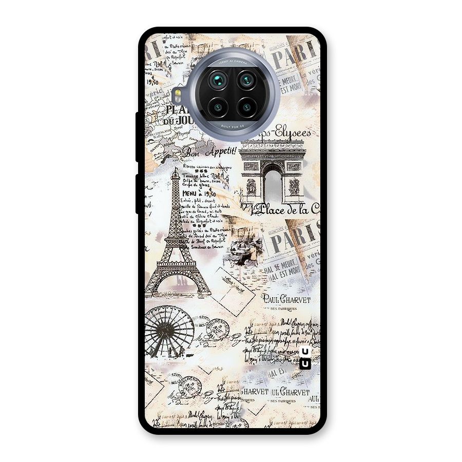 Paris Paper Glass Back Case for Mi 10i