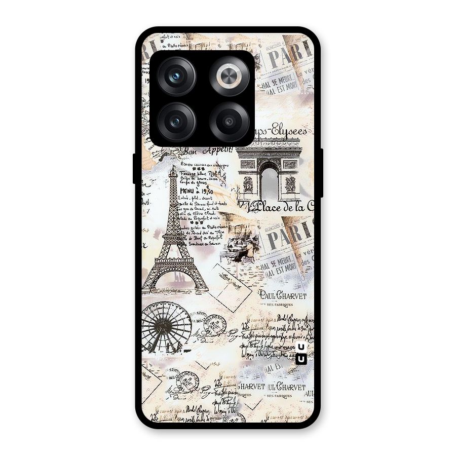 Paris Paper Glass Back Case for OnePlus 10T