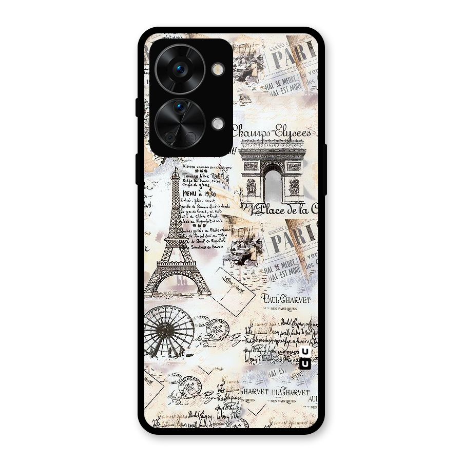 Paris Paper Glass Back Case for OnePlus Nord 2T