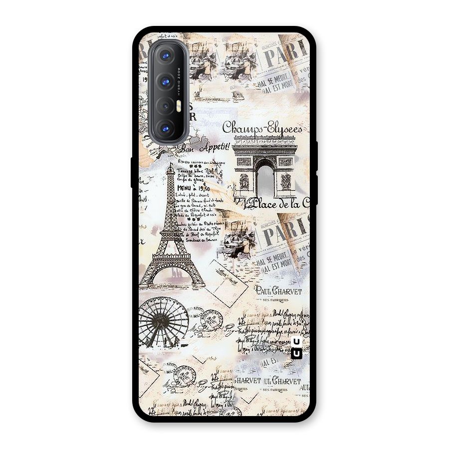 Paris Paper Glass Back Case for Oppo Reno3 Pro