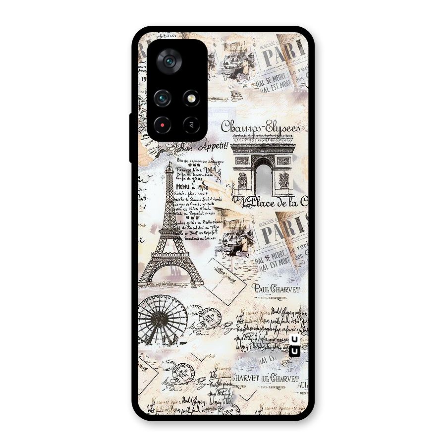 Paris Paper Glass Back Case for Poco M4 Pro 5G