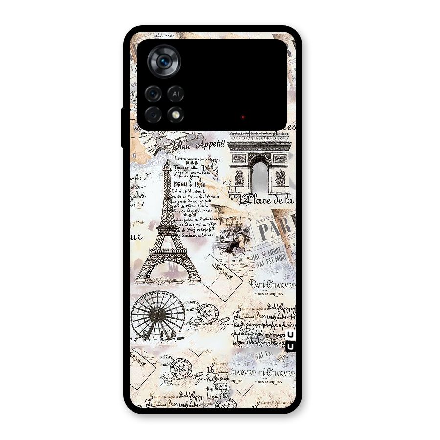 Paris Paper Glass Back Case for Poco X4 Pro 5G