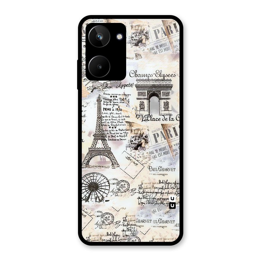 Paris Paper Glass Back Case for Realme 10