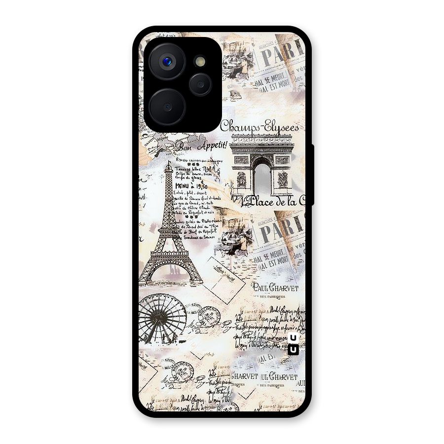 Paris Paper Glass Back Case for Realme 9i 5G