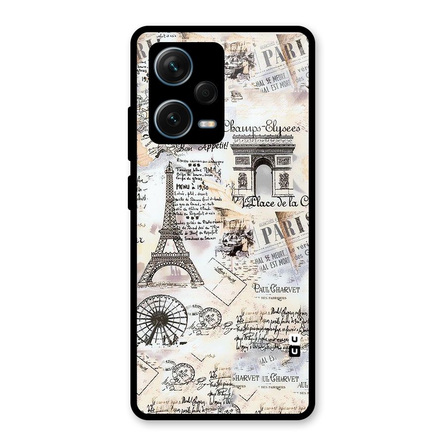 Paris Paper Glass Back Case for Redmi Note 12 Pro Plus 5G