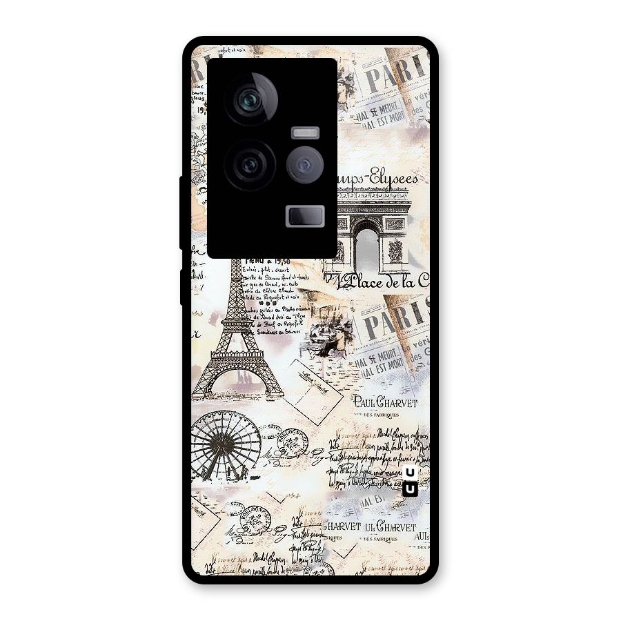 Paris Paper Glass Back Case for Vivo iQOO 11 5G