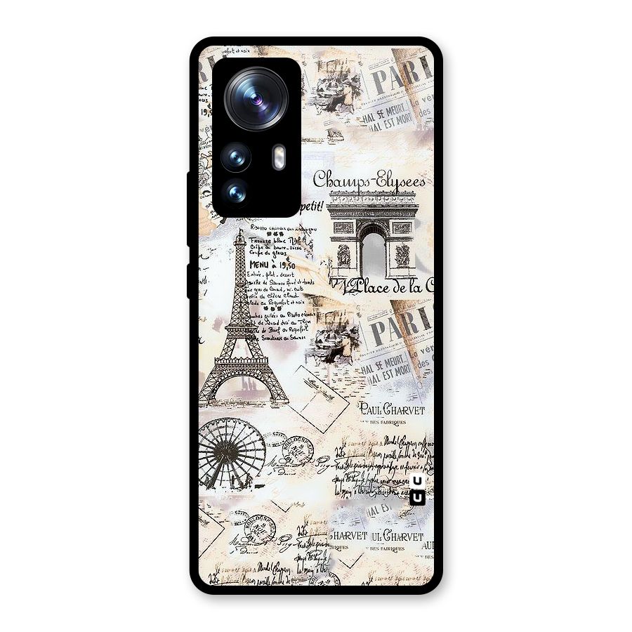 Paris Paper Glass Back Case for Xiaomi 12 Pro