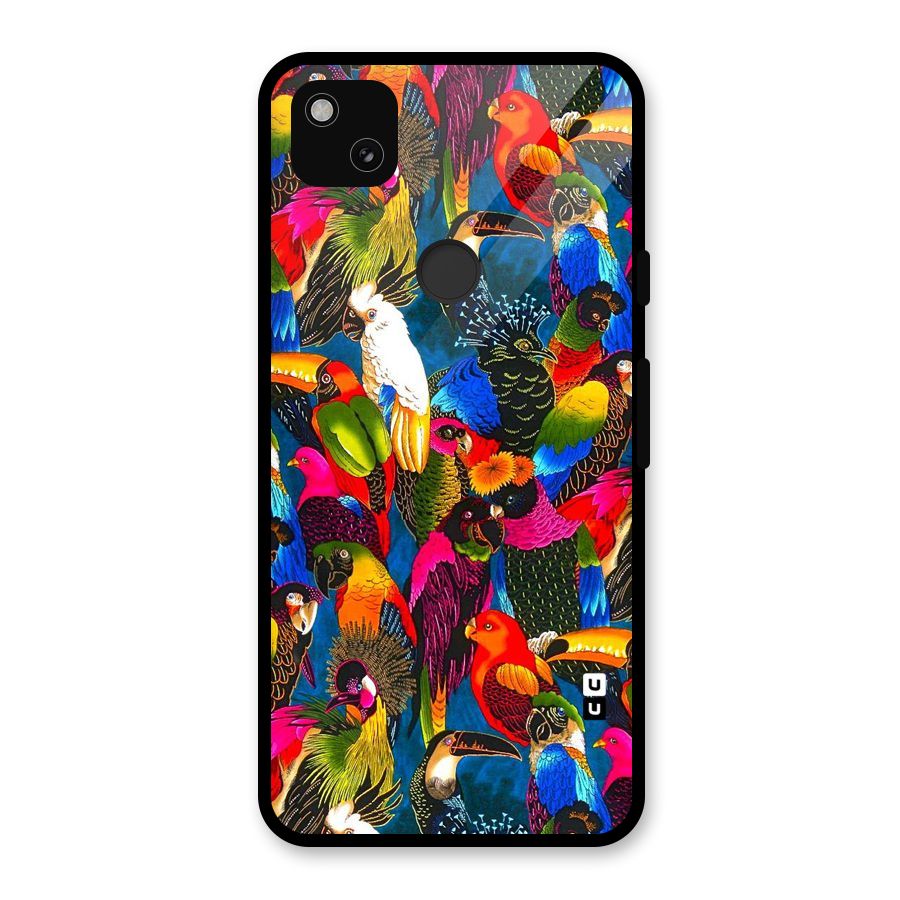 Parrot Art Glass Back Case for Google Pixel 4a
