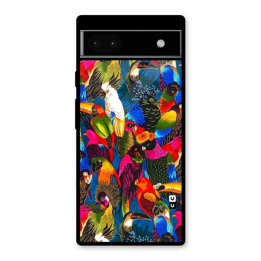 Parrot Art Glass Back Case for Google Pixel 6a