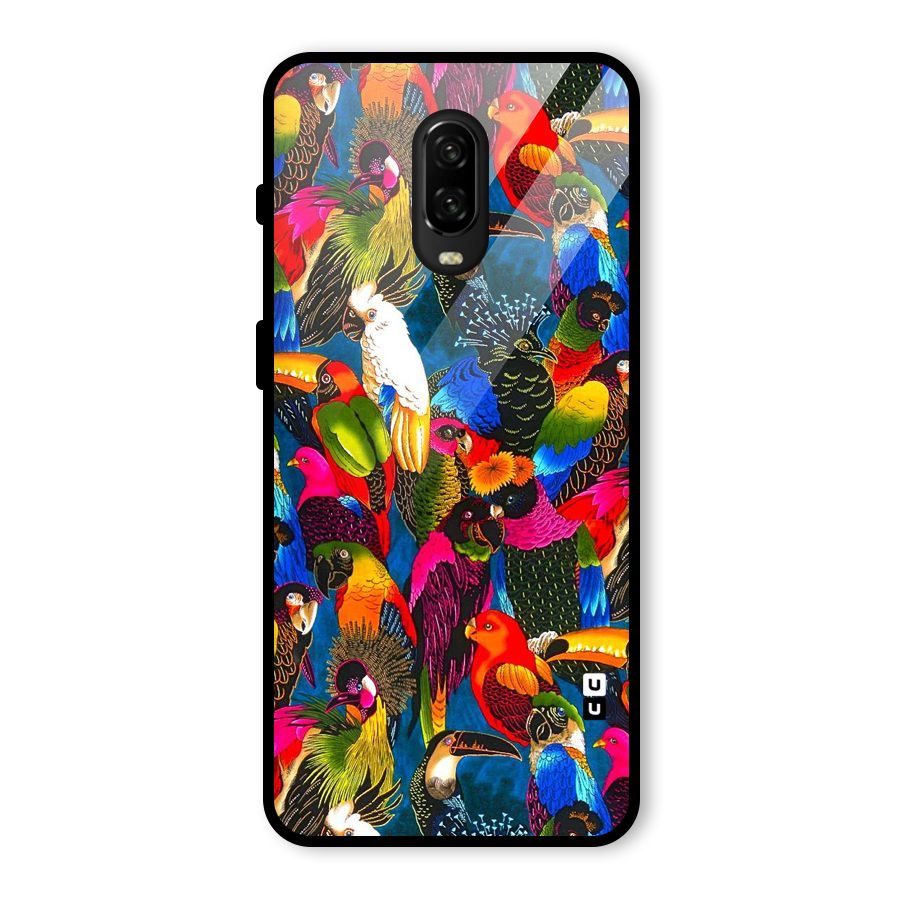 Parrot Art Glass Back Case for OnePlus 6T