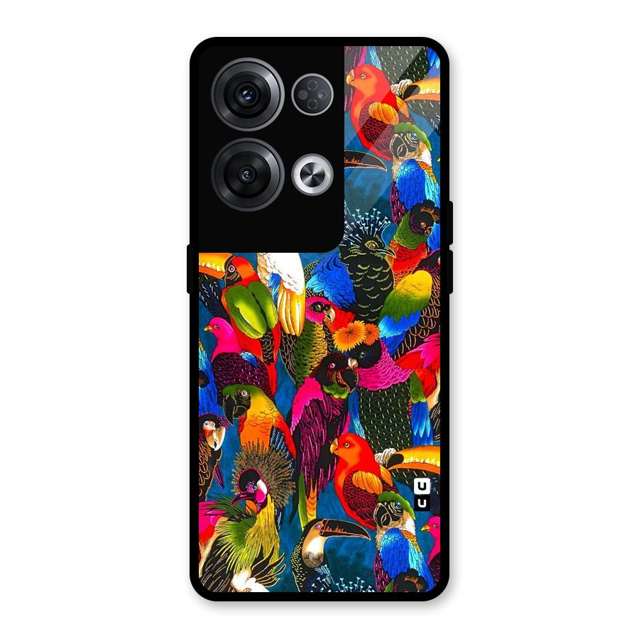 Parrot Art Glass Back Case for Oppo Reno8 Pro 5G