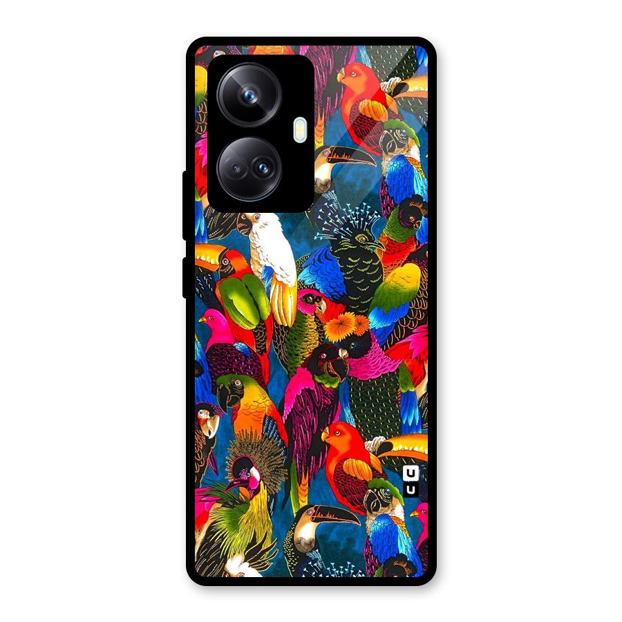 Parrot Art Glass Back Case for Realme 10 Pro Plus