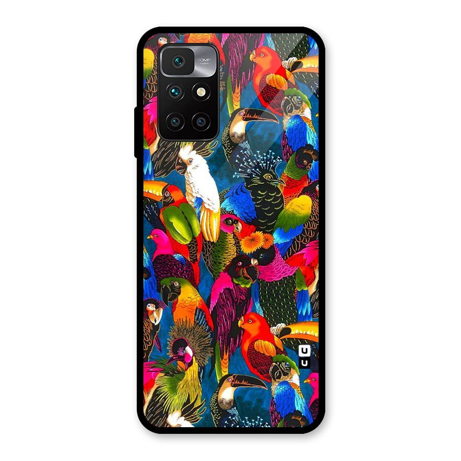 Parrot Art Glass Back Case for Redmi 10 Prime