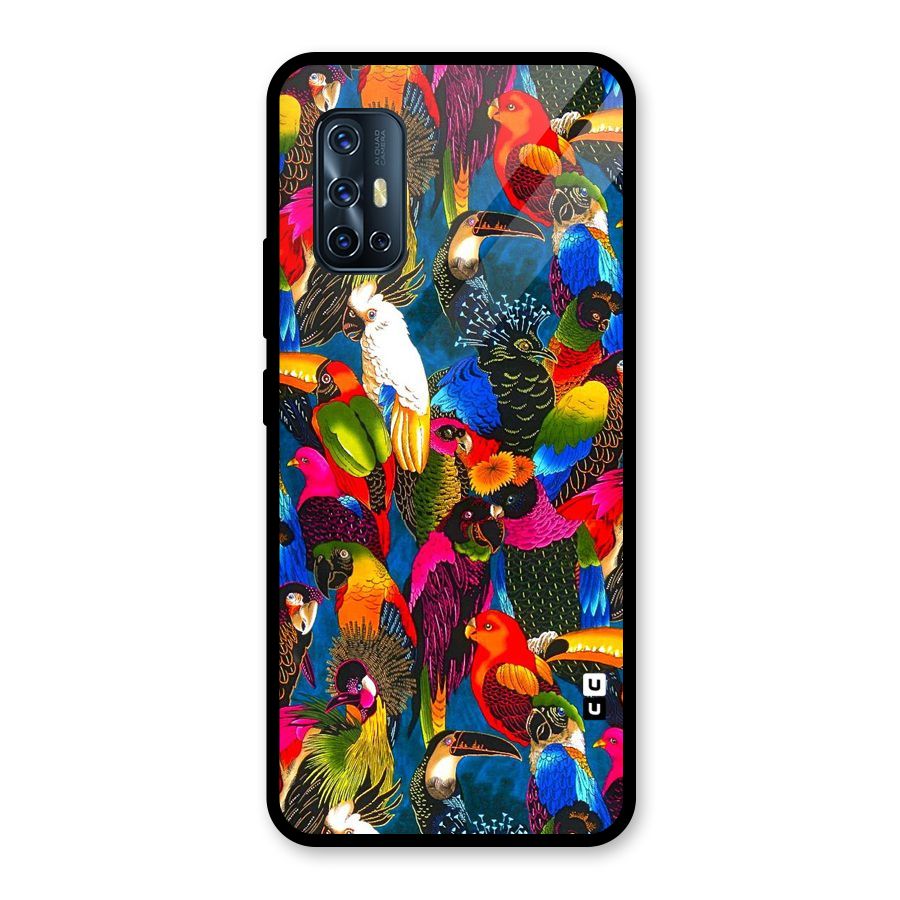 Parrot Art Glass Back Case for Vivo V17