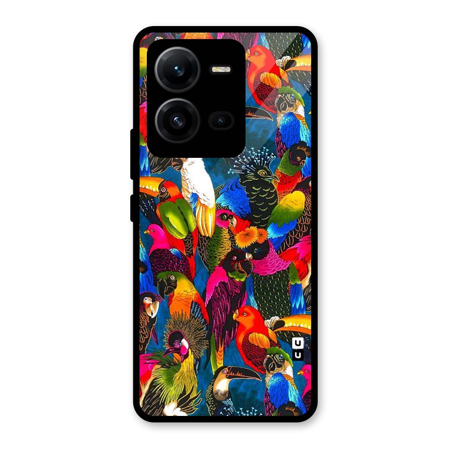 Parrot Art Glass Back Case for Vivo V25