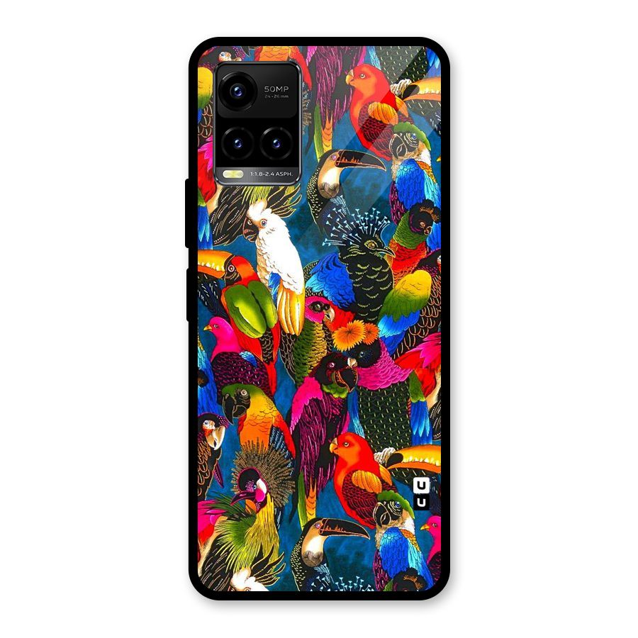 Parrot Art Glass Back Case for Vivo Y21A