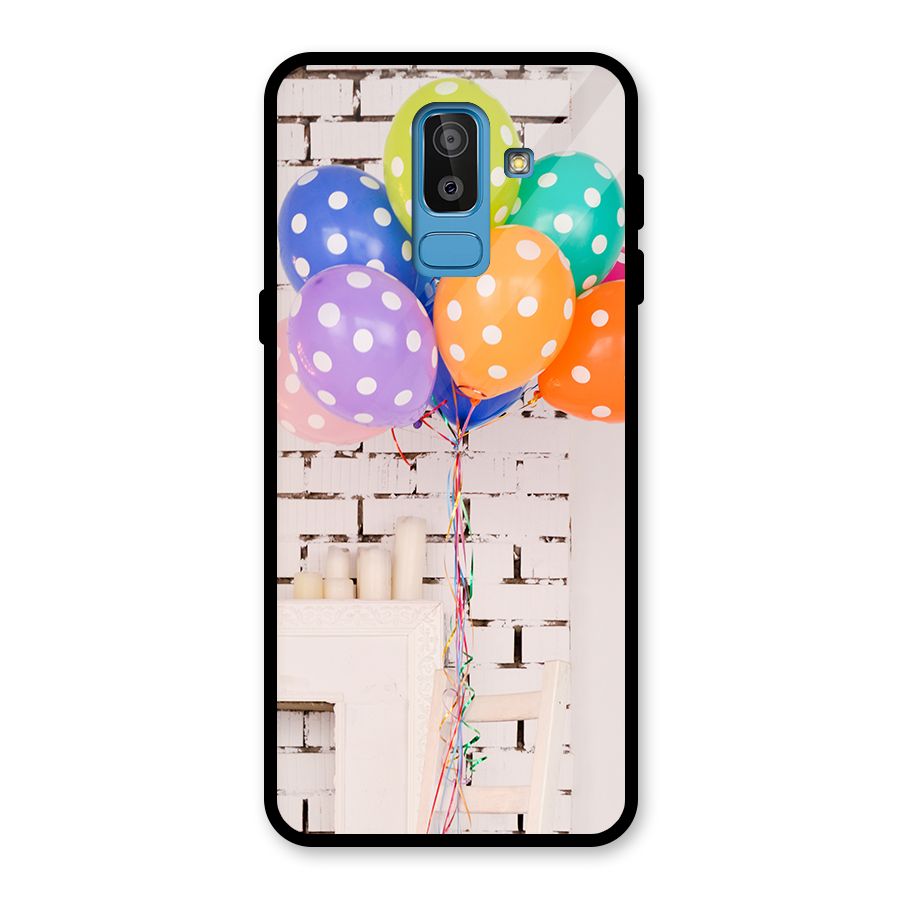 Party Balloons Glass Back Case for Galaxy J8